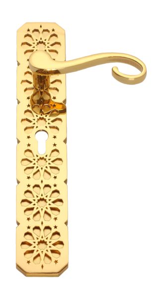 Dveřní klika Clam štítková s potahem 24k zlata