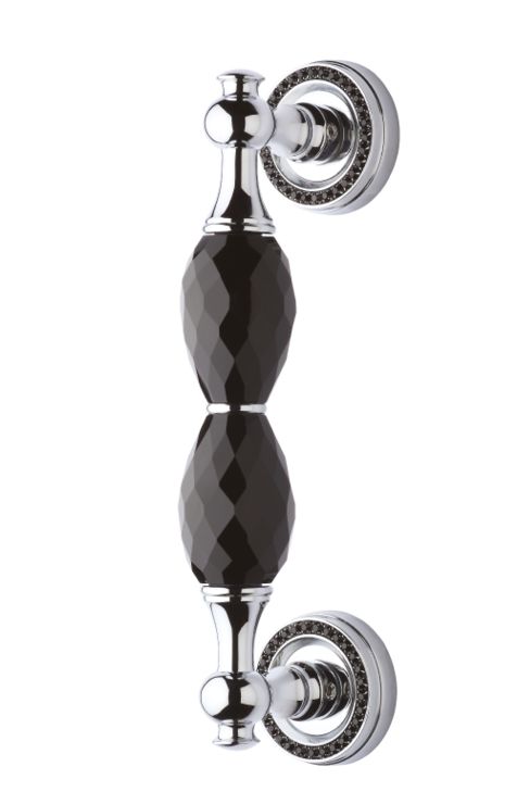 Madlo Bebek s čiernym kryštálom + kryštály v rozete - 2 kryštály, dĺžka 240mm 