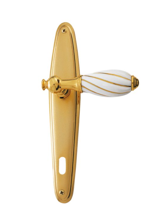 Dverová kľučka Nisa štítková s poťahom 24k zlata