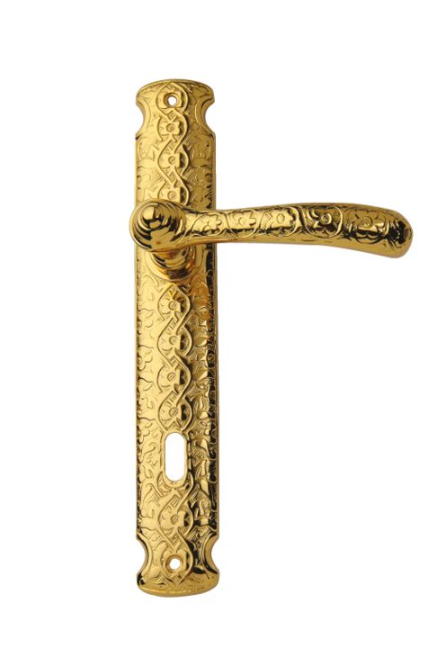 Dverová kľučka Sefa štítková s poťahom 24k zlata