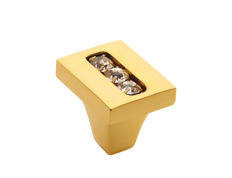 Nábytková knopka Almara 19x21 mm s potahem 24k zlata
