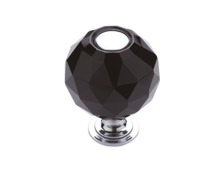 Komodová knopka Bebek s černým krystalem průměr 40mm